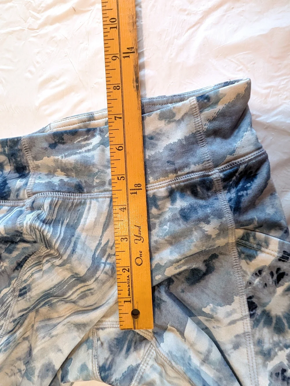 GAP Fit Girl's Size Small 6 / 7 Lagoon Blue & White TIe Dye Leggings READ STAIN